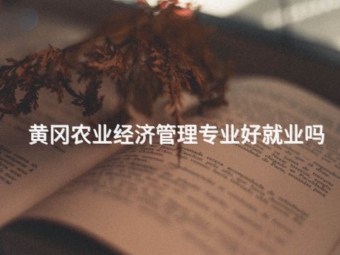 黃岡農(nóng)業(yè)經(jīng)濟(jì)管理專業(yè)好就業(yè)嗎