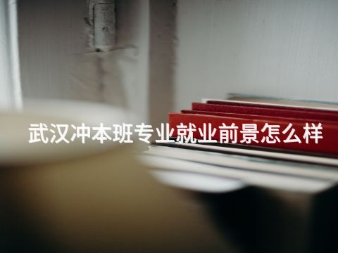 武汉冲本班专业就业前景怎么样