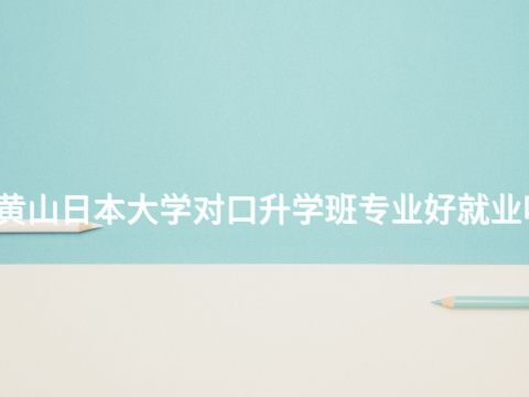 黄山日本大学对口升学班专业好就业吗