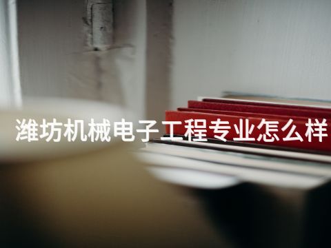 潍坊机械电子工程专业怎么样