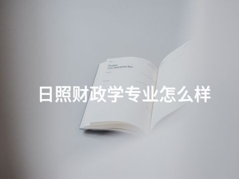 日照财政学专业怎么样