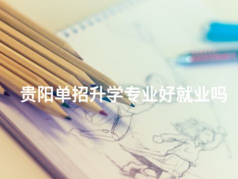 贵阳单招升学专业好就业吗