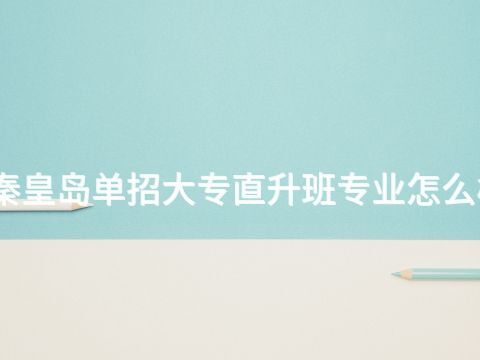 秦皇岛单招大专直升班专业怎么样(图1) 秦皇岛单招大专直升班专业怎么样(图1)