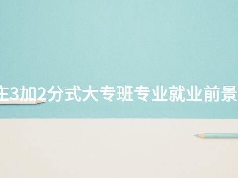 石家庄3加2分式大专班专业就业前景怎么样