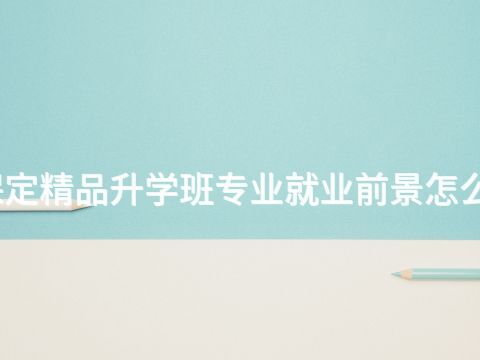 保定精品升学班专业就业前景怎么样