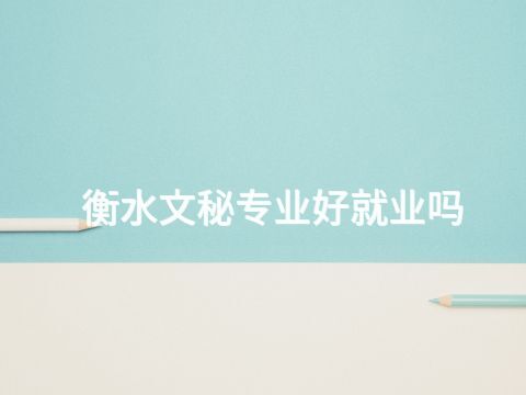 衡水文秘专业好就业吗(图1)