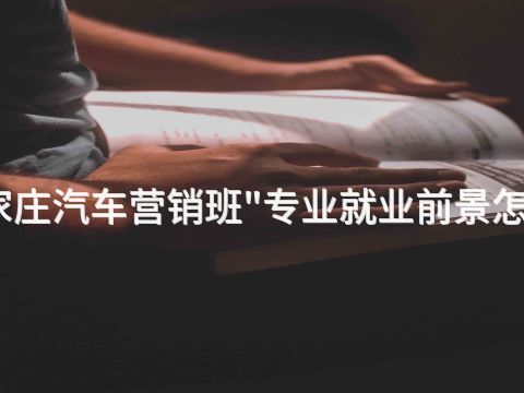 石家庄汽车营销班"专业就业前景怎么样