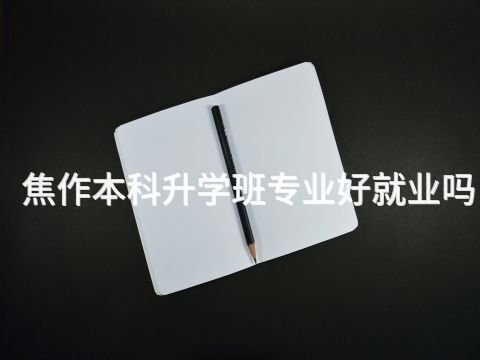 焦作本科升学班专业好就业吗