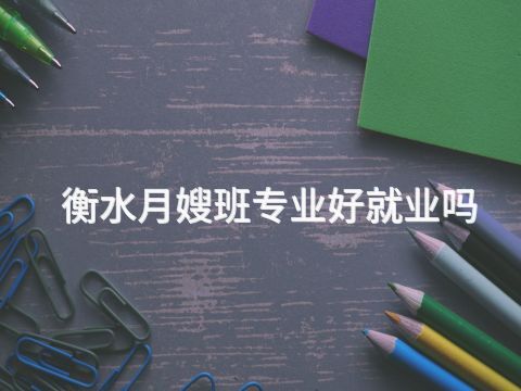 衡水月嫂班专业好就业吗