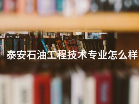 泰安石油工程技术专业怎么样