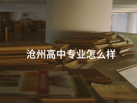 沧州高中专业怎么样
