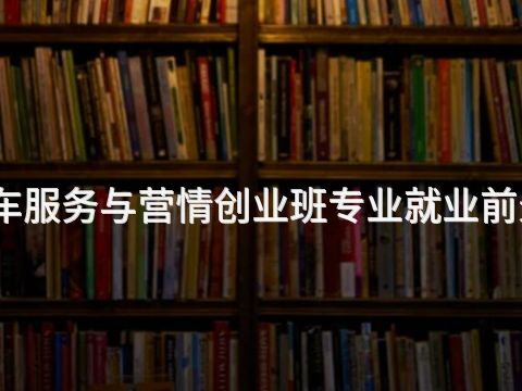 绵阳汽车服务与营情创业班专业就业前景怎么样