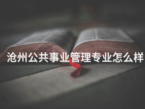 滄州公共事業管理專業怎么樣