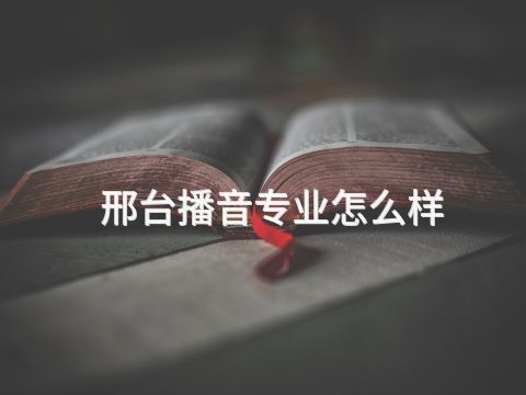 邢台播音专业怎么样