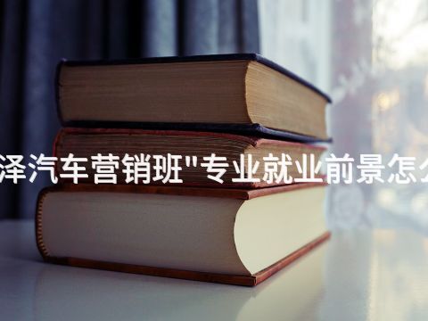 菏泽汽车营销班"专业就业前景怎么样