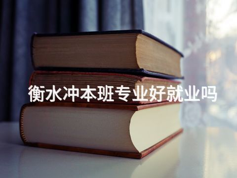 衡水冲本班专业好就业吗
