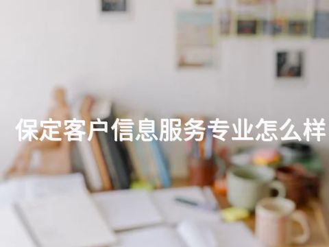 保定客户信息服务专业怎么样