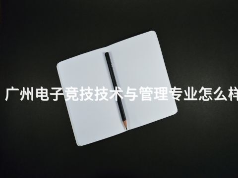 广州电子竞技技术与管理专业怎么样