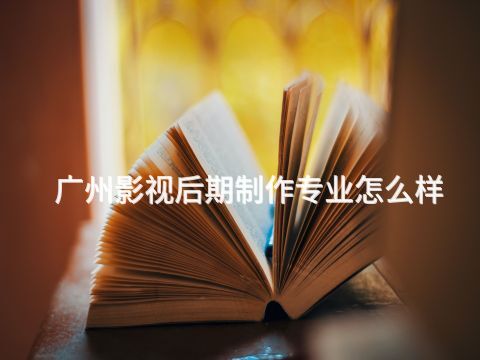 广州影视后期制作专业怎么样