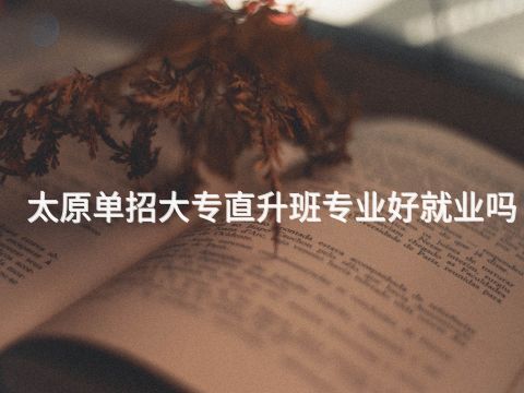 太原单招大专直升班专业好就业吗
