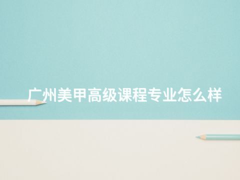 广州美甲高级课程专业怎么样