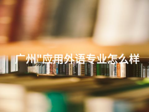 广州"应用外语专业怎么样