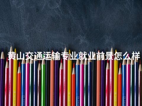 黄山交通运输专业就业前景怎么样
