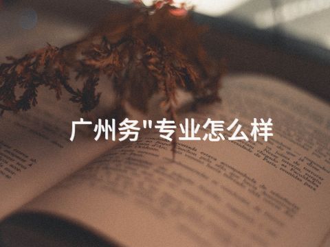 广州务"专业怎么样