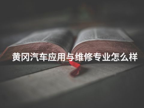 黄冈汽车应用与维修专业怎么样
