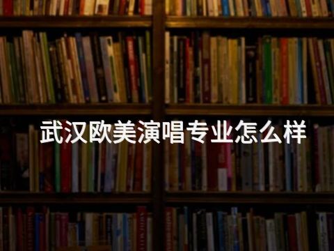 武汉欧美演唱专业怎么样
