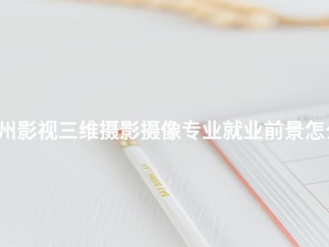 广州影视三维摄影摄像专业就业前景怎么样