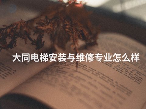 大同电梯安装与维修专业怎么样