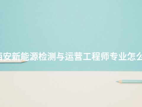 西安新能源检测与运营工程师专业怎么样